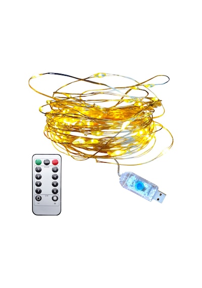 Upway 10 Metre Günışığı Kumandalı 100 Led Işık - Usb Dekoratif Aydınlatma