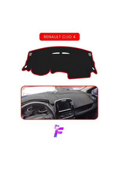 Renault Clio 4 Uyumlu Torpido Örtüsü Araca Özel Üretim Kolay Montaj Torpido Kılıf Koruma A27