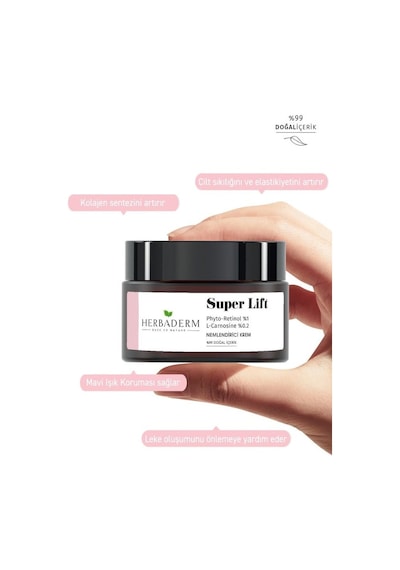 Herbaderm Super Lift Leke Oluşumuna Karşı Mavi Işık Koruma Sağlayan Nemlendirici Krem 50 ML