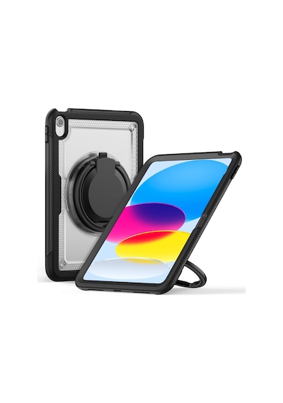 Apple Uyumlu iPad Air 11inç M4/m3/m2 2026-2024 Kılıf Askılı Silikon Handle Ring Yüzüklü Amour Tank Case