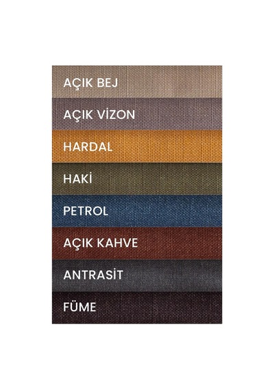 Fabric Design Keten Dokulu Masa Örtüsü Petrol, 140x240 Çok Renkli