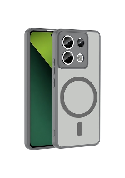 Maks Technology Redmi Note 13 Pro 5g Kılıf M-safe Şarj Özellikli Mkst Babet Kapak - Gri