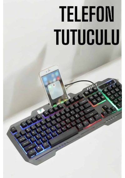 Oyuncu - 388 - Klavyesi Q Klavye Rgb Işıklı - Csmo-tex - Mouse li