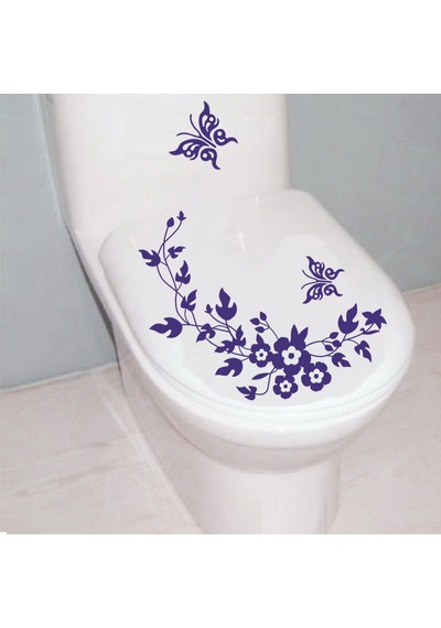 Kelebek ve Çiçek Klozet Banyo Sticker