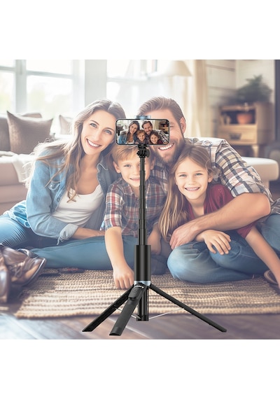 Jmary Kt-259 Tripod Ve Selfie Çubuğu 360 Derece Dönebilen Kablosuz Kumandalı Siyah