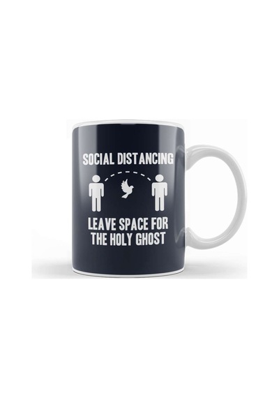 Social Distancing Leave Space For The Holy Ghost Kupa Bardak Porselen Karışık