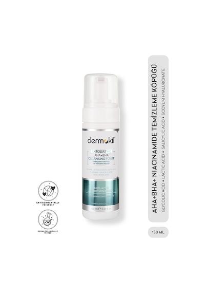 Dermokil Exfoliating Aha+Bha Niacinamide Yüz Temizleme Köpüğü 150 ML