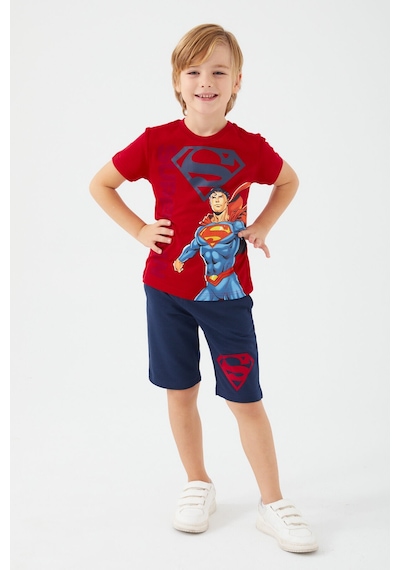 Superman Heros Kırmızı Erkek Çocuk Bermuda Takım Kırmızı