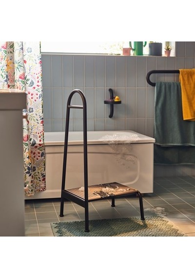 Ikea Bäsıngen Tırabzanlı Basamaklı Tabure, Antrasit, 1 Basamaklı