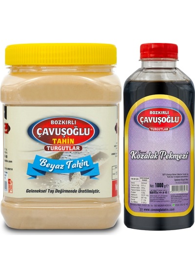 Bozkırlı Çavuşoğlu Kepeksiz Beyaz Tahin 930 G + Kozalak Pekmezi 1 KG