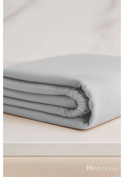 Tek Kişilik Düz Penye %100 Pamuklu Lastikli Çarşaf 100x200 Cm Newsheet Gri Çok Renkli