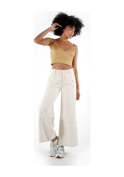 Alexander Gardi Alexandergardı Askılı V Yaka Crop Top Büstiyer B24-0079 01 Sütlü Kahverengi