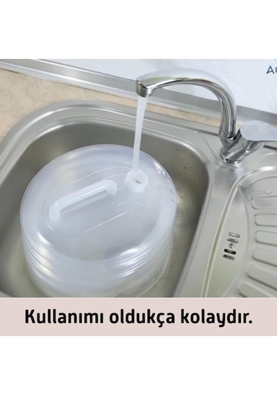 10 Lt Katlanabilir Musluklu Su Bidonu, Akordiyon Damacana Çeşmeli Su Torbası Plastik Piknik Kamp Genel