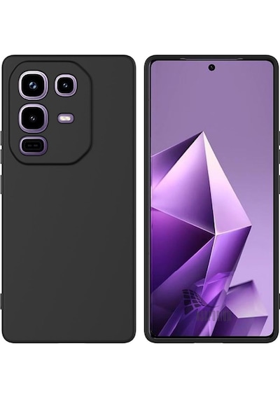 Infinix Note 50 Pro Uyumlu Silikon Kılıf - Kamera Korumalı Esnek Pastel Renk Kapak - Siyah