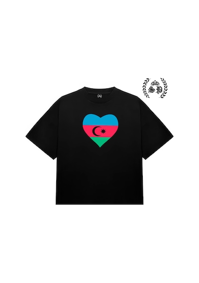 Startmore İ Love Azerbaijan Tee Tshirt Siyah