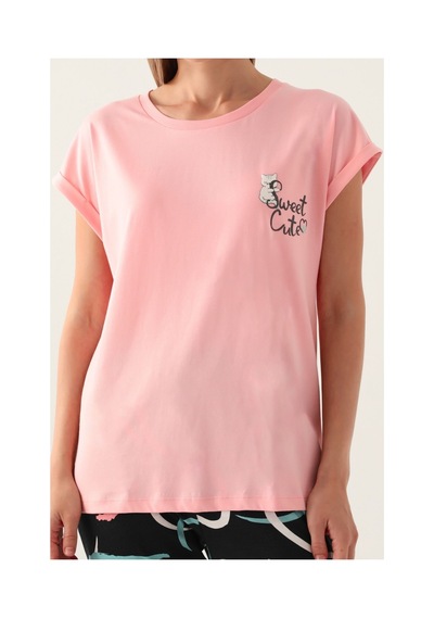 Rolypoly Cute Somon Kadın Kısa Kol Pijama Takımı