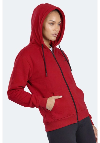 Slazenger Flores Kadın Kapüşonlu Bordo Sweatshırt