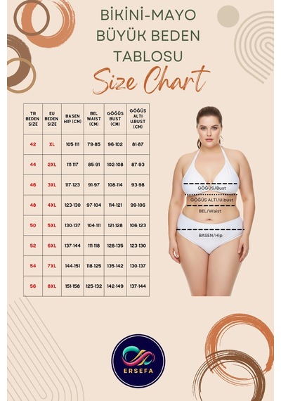 Ersefa Konforlu Plus Size Mayo Tasarım Büyük Beden Ergonomik Kesim Geniş Siyah