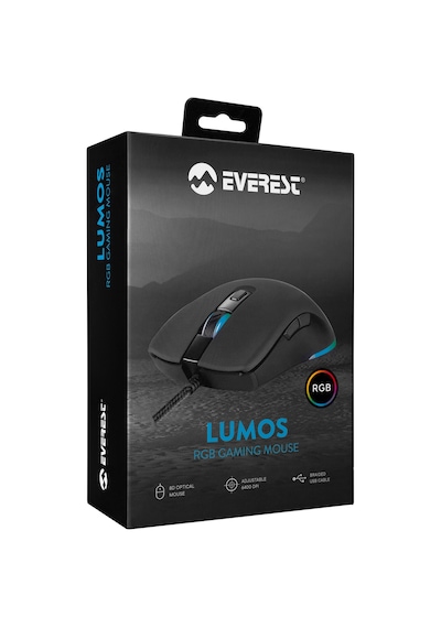 Everest SGM-L1 Lumos 6400 DPI RGB Ledli Makrolu Optik Oyuncu Mouse