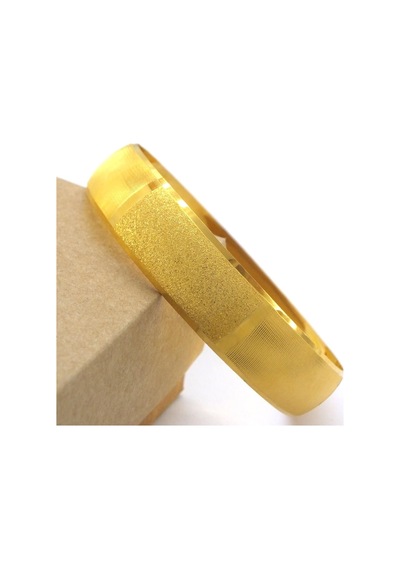 Altın Kaplama Parçalı Düz Ve Simli 1.5 Cm Bilezik Blz-3064 Altın