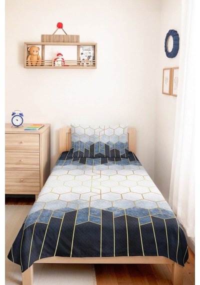 Mavi Geometrik Genç Odası Tek Kişilik Pike Takımı - Lacivert Altın 160x220 Cm Kapitone Yatak Örtüsü Dumanlı Çayır Katmanı Mavi Geometrik Genç Odası Tek Kişilik Pike Takımı - Lacivert Altın 160x220 Cm Kapitone Yatak Örtüsü Dumanlı Çayır Katmanı