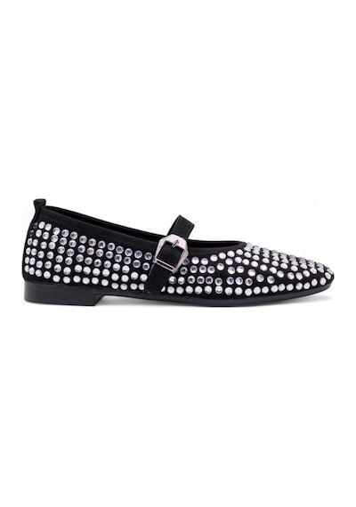 Shoes Taşlı Tokalı Kadın Babet Gümüş