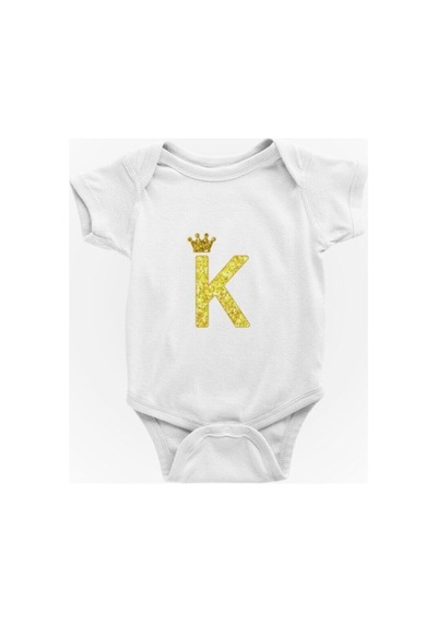 Babylimon Beyaz K Harfi Baskılı Bebek Zıbını Beyaz - 132207397 Beyaz