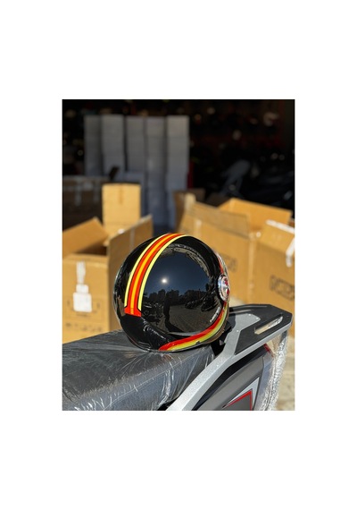 Nero Retro Motosiklet Kask - Ece Sertifikalı Siyah