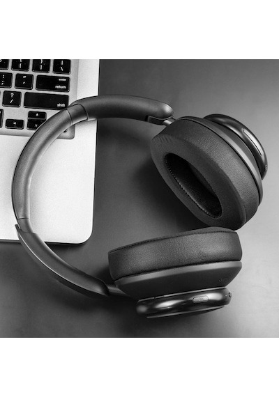 Anker Soundcore Space Q45 İle Uyumlu Soğutucu Jel Kulaklık Pedi - İpeksi Serin Kumaş Ve Hafızalı Köpük Memory Foam Kulaklık Süngeri Soğutucu Jel - Kumaş