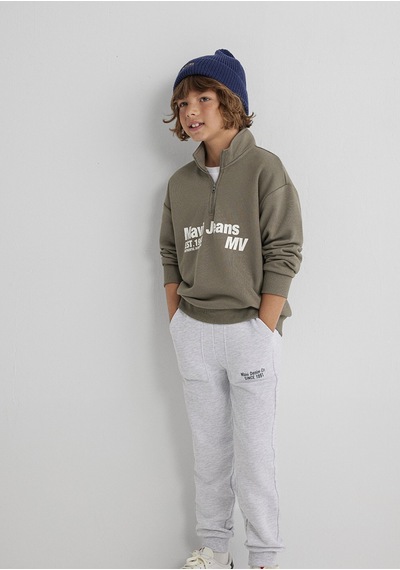 Mavi - Yarı Fermuarlı Haki Sweatshirt 6s10142-86961 Yeşil