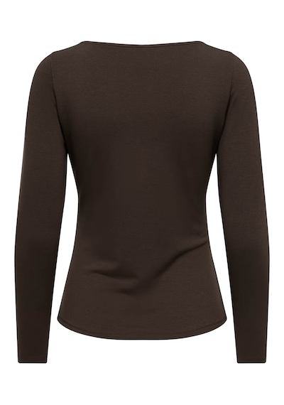 Only Onlelena L/s Boatneck Metal Top Jrs Noos Kahverengi Kadın Bluz 15380314