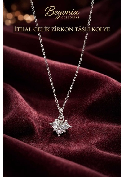 İthal Çelik Gümüş Kaplama Kolye Zincir Set Figürlü Zirkon Taşlı Paslanmaz Kararmaz Unisex 45cm+5cm Boy - 12 Gümüş