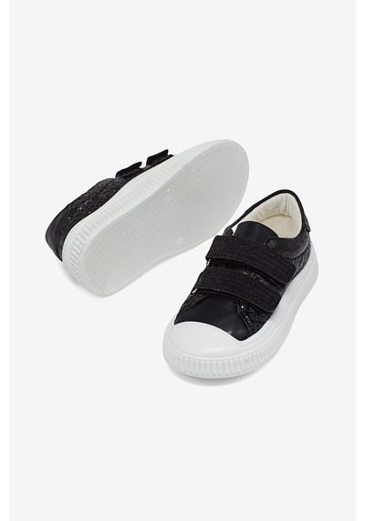 Tonny Black Çoçuk Sim Detaylı Cırtlı Rahat Kalıp Sneaker Çocuk Unisex Siyah Sneaker Tbarz1035 Siyah