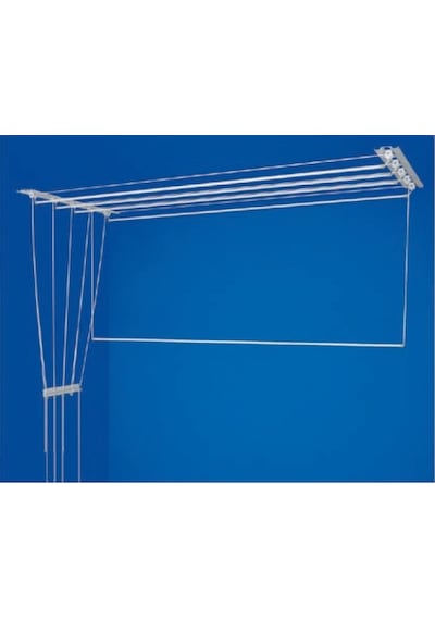 Asansörlü Çamaşır Askısı Tavan Tipi 5 Çubuk 160 CM Beyaz