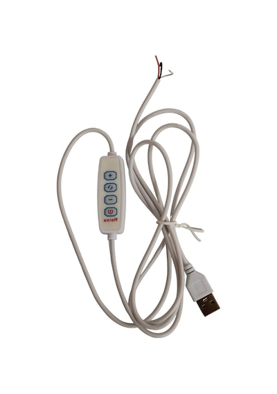 Çift Renk 100 Cm Dimmer'li Usb Erkek Kablo 2 Amper On/off Switch'li Ucu Açık Dim Edilebilir Usb Kablo