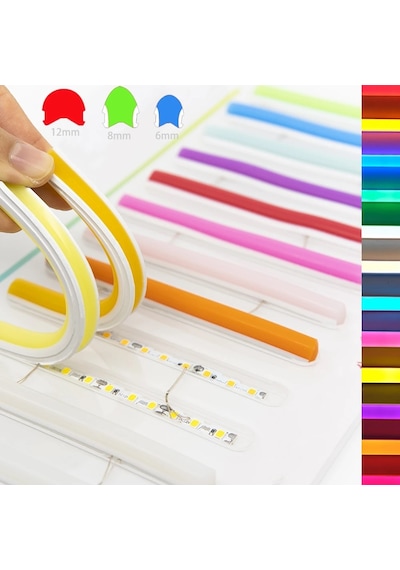 Led Şerit Bant Neon Pembe 10 Metre Dekoratif Aydınlatma Işık Elastik Dayanıklı Bükülebilir Kendinden Yapışkanlı
