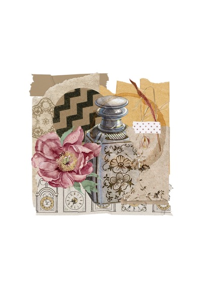 Vintage Kelebekli Kolaj Doğal Taş Bardak Altlığı 4'lü Set - Natural Stone Coasters - Taş Çok Renkli