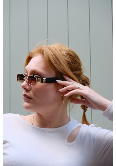 Unisex Yeni Sezon Vintage Güneş Gözlüğü Desenli