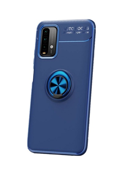 Xiaomi Redmi Note 9 4G Kılıf Yüzüklü Tam Korumalı Silikon Kapak