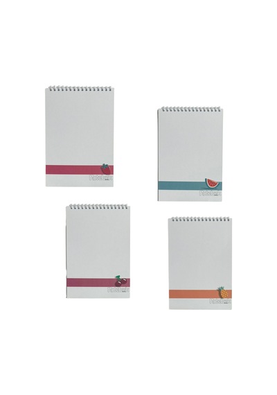 A6 Spiralli Fresh Fruit Konsept Defter 40 Yaprak 7'li Tamamı Çizgisiz Çok Renkli