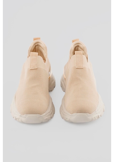 Mubiano Kadın Sneaker Kalın Taban Slip On Spor Ayakkabı Aurex Bej Bej