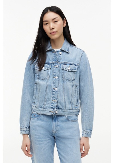 Tommy Hilfiger Kadın Klasik Trucker Denim Light Ceket Ext Cj8019-16390 Mavi