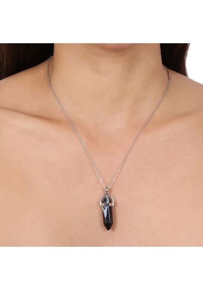 Mystic Energy Doğaltaş Siyah Akik Unisex Hem Kolye Hem Anahtarlık