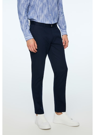 Morven Erkek Lacivert Pamuk Trend Düz Slim Fit Chino Pantolon 26ys003008200 Lacivert