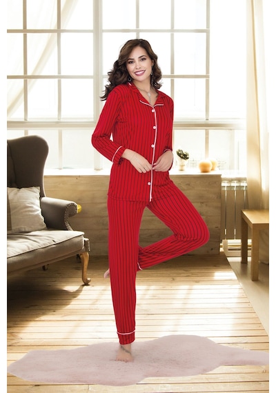 Bebekokusu Rahat Ve Şık Kadın Pijama - Kırmızı Kırmızı
