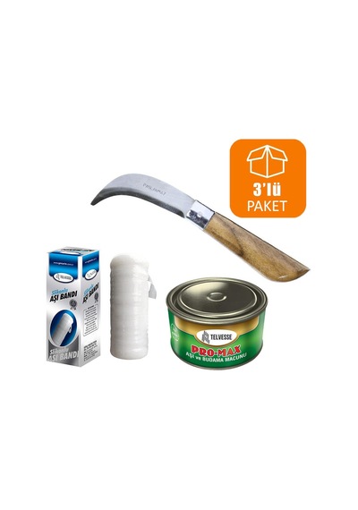 Bayram Aşı Bıçağı 22 Cm No:3 + Aşı Macunu + Aşı Bandı 3'Lü Paket N11.78