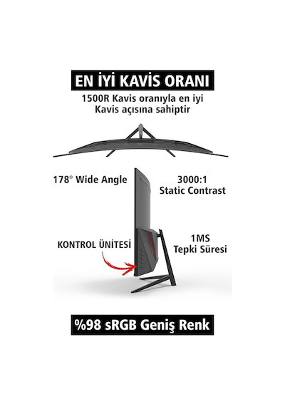 Npc 1ms 170hz 24" 1920x1080 Fhd Curved Gaming Monitör Md240k-v181