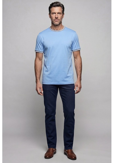 Bisse Mavi Studio Bi Si Klet Yaka Şeri Tli T-shirt Bsts26y26300 C35