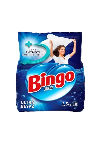 Bingo Ultra Beyaz Ve Renkli Toz Çamaşır Deterjanı 1,5 Kg 4 Lü Karma Paket