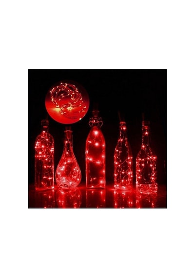 5mt Peri Kırmızı 50 Led Pilli Noel Parti Yılbaşı Ağaç Dekor Aydınlatma Lamba Animasyonlu Süsleme